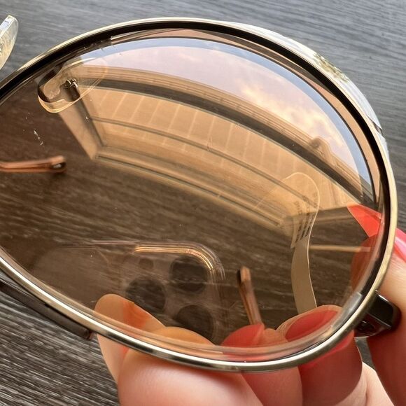 Chloe Romie Aviator Sunglasses Dark Nickel/Nickel 61MM main image 6
